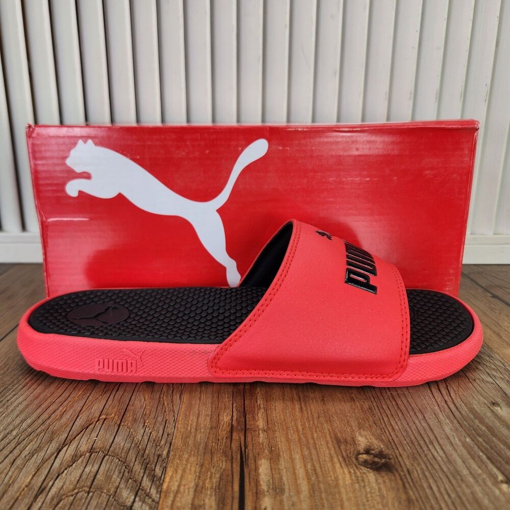 Puma Cool Cat BX JR Slides Junior Sz 7C High Risk Red Puma Black Slip On Sandals